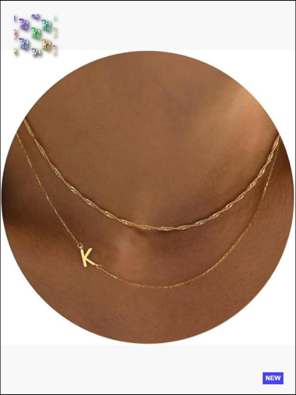 Layered Initial Choker Necklace Set Dainty Gold Letter Stack Trendy Jewelry